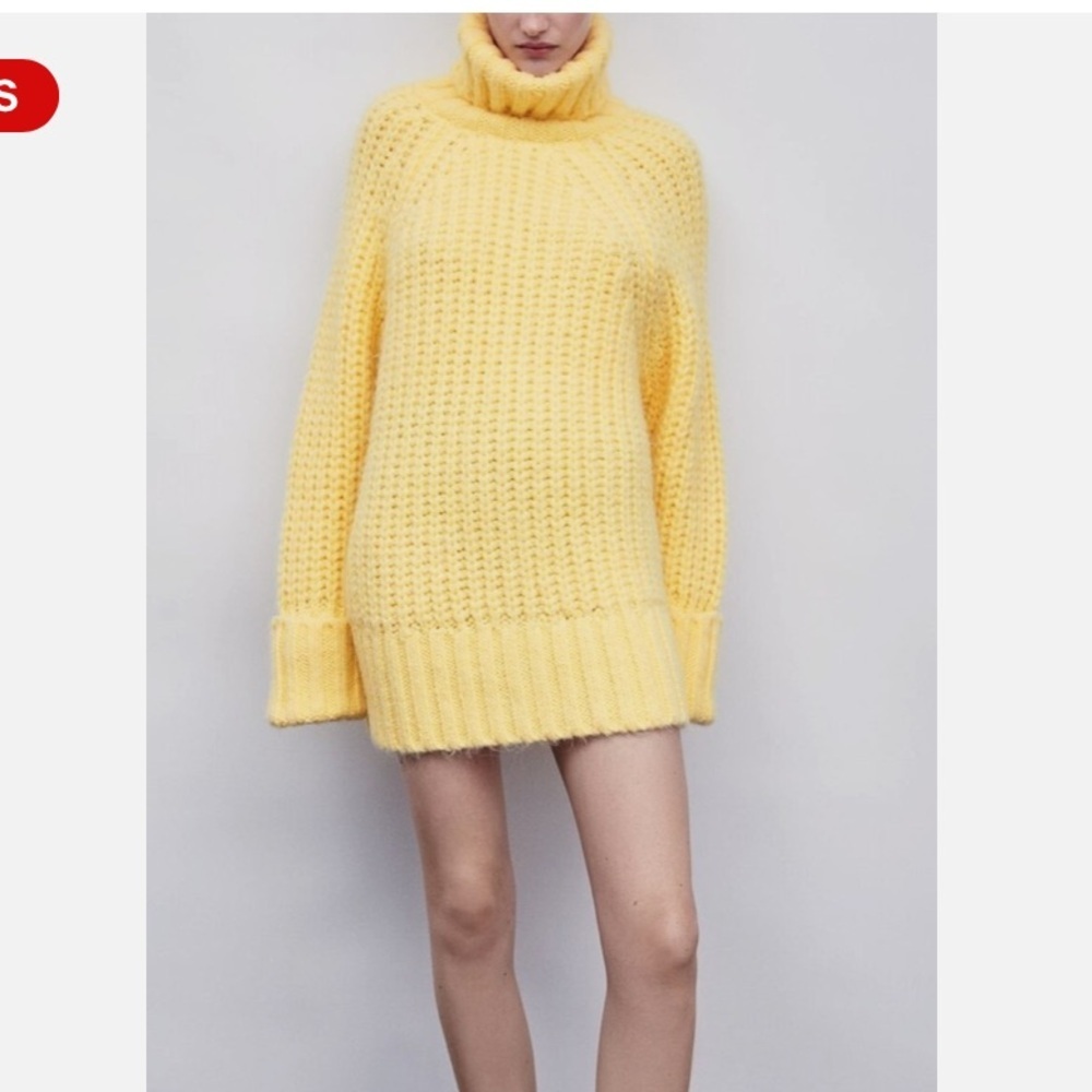 Zara Soft Yellow Turtleneck Sweater - Picture 4 of 5